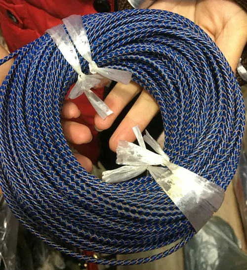 dark blue 3 мм плетеный кожаный плетеный шнур Круглый Натуральная кожа полоса для ожерелья или браслета изготовления ювелирных изделий - Цвет: dark blue