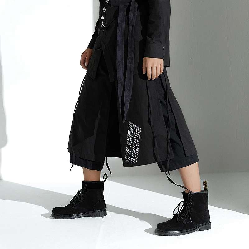 Бренд мужской одежды дизайнер стран личности 7 минут Штаны ленты свободные