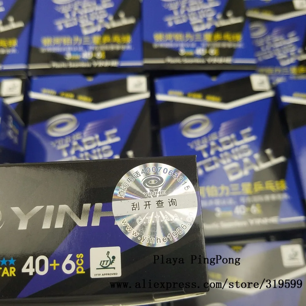 60 шариков YINHE Galaxy 3star бесшовные Пластиковые Мячи для настольного тенниса с 3