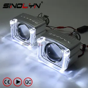 sinolyn 2 5 inch projector bi xenon lens for h4 h7 car angel devil eyes h1 hid led bulb headlight lenses lights car accessories free global shipping
