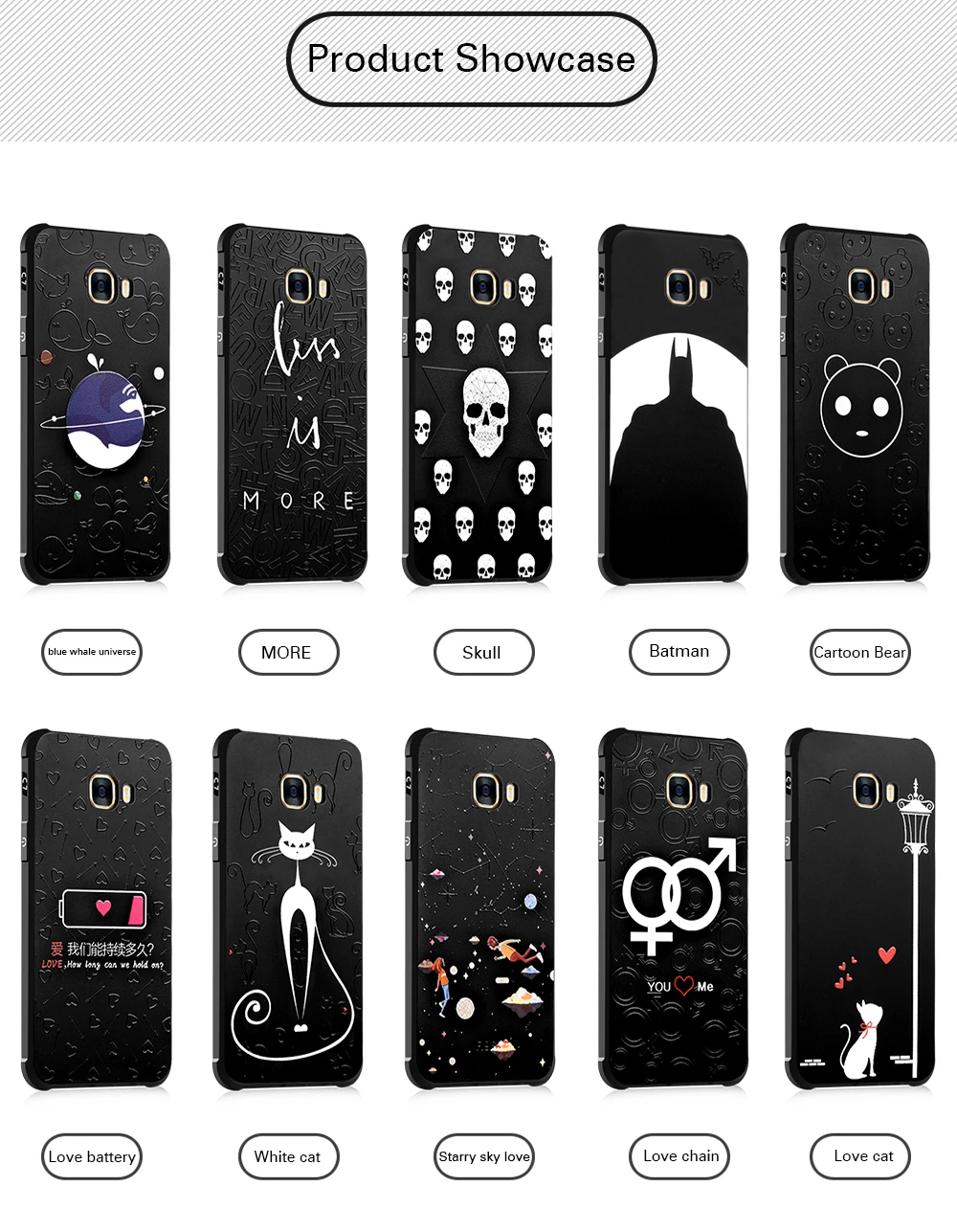 PENGWEISHENG Full Protective Ultra-thin TPU case 3D relief fashion protector for samsung C5 C7 |