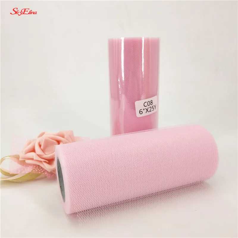 Рулон розовой/белой тюлевой юбки 22 м|Украшения своими руками для вечеринки| |