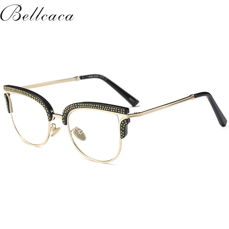97518 Black Bellcaca, оптические очки, женские модные очки по рецепту, алмазные очки, оправа, прозрачные линзы, BC824 - Цвет оправы: 97518 Black