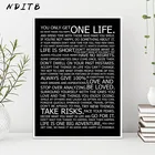 Мотивационные цитаты жизни, холст, настенный художественный постер с черным белым принтом, декоративная картина, Современный домашний декор для гостиной