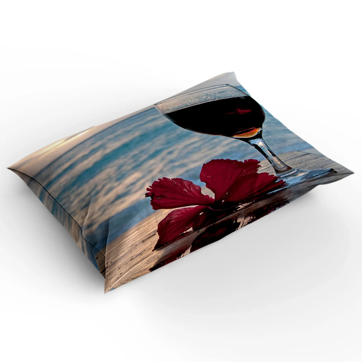 Комплект постельного белья с изображением цветов и восхода воды | Дом сад