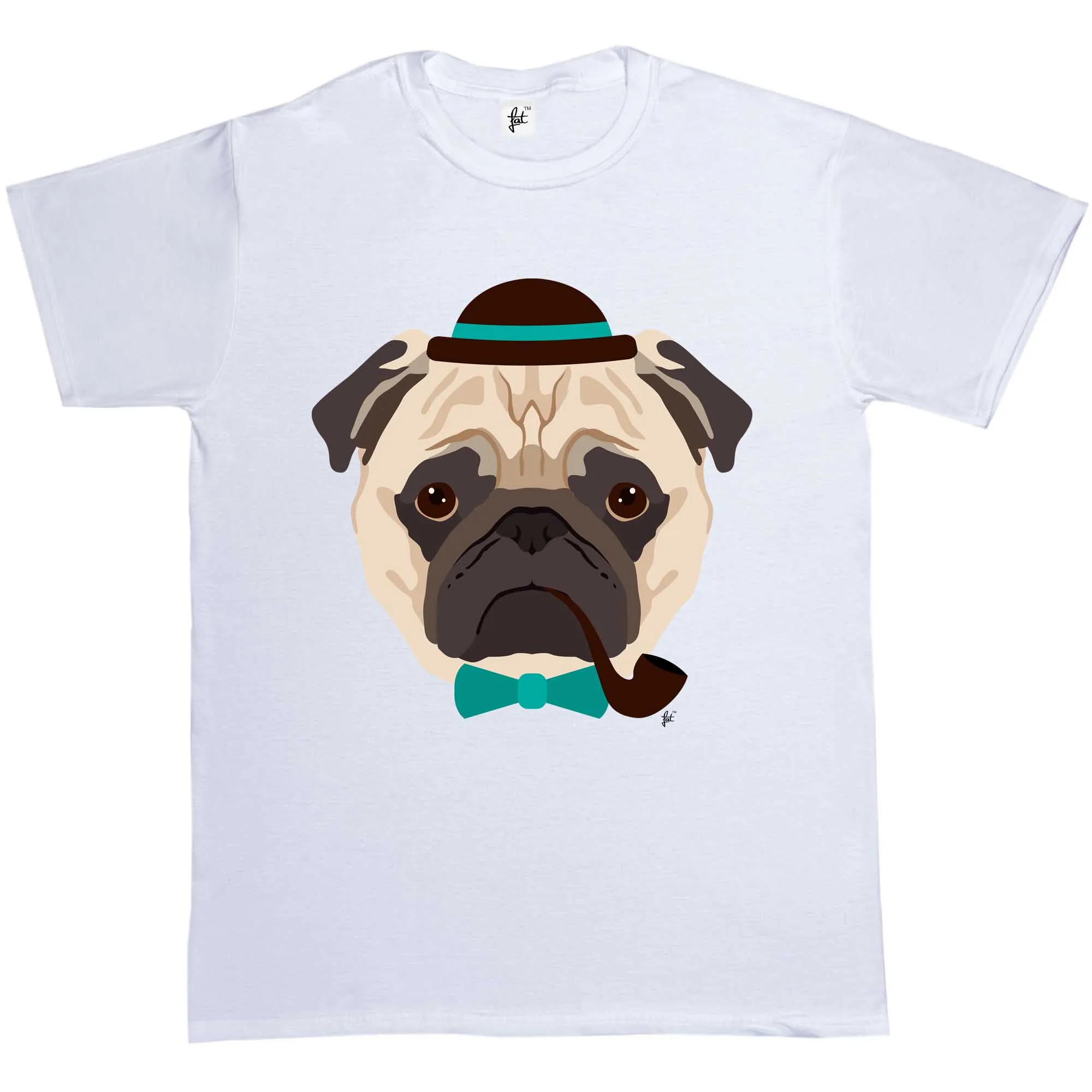 Новинка 2019 Мужская модная футболка Mr Pug с бабочкой и галстуком популярная
