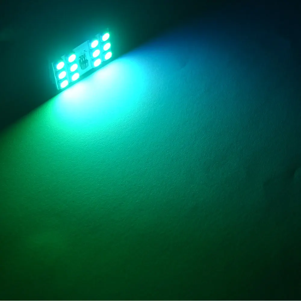 T10 RGB 5050 12SMD Автомобильный светодиодный пульт дистанционного управления Rgb Светодиодная панель для автомобиля интерьер Авто светильник s чтение купол фестон BA9S адаптер DC 12v светильник