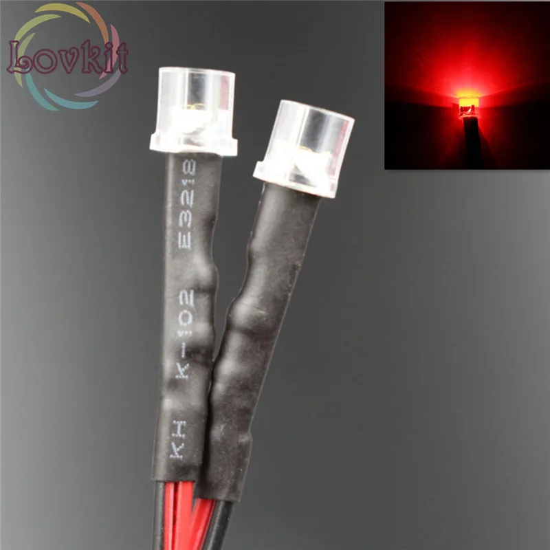 500 шт. 5 мм плоский верх Предварительно проводной резистор 12 В DC 20 см LED 100X каждый
