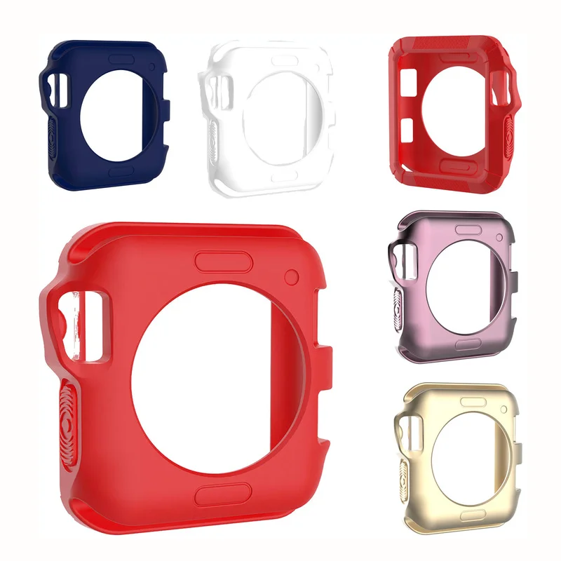 Надежные часы чехол для Apple Watch Series 3 2 1 ультратонкий TPU IWatch 42 мм 38 силиконовый |