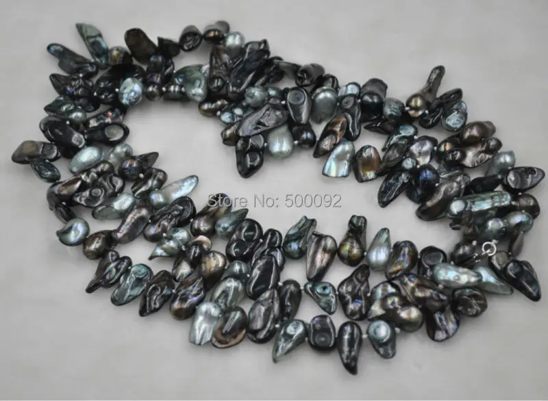 Бесплатная доставка 58 &quotдлинное черное и серое блистерное ожерелье с