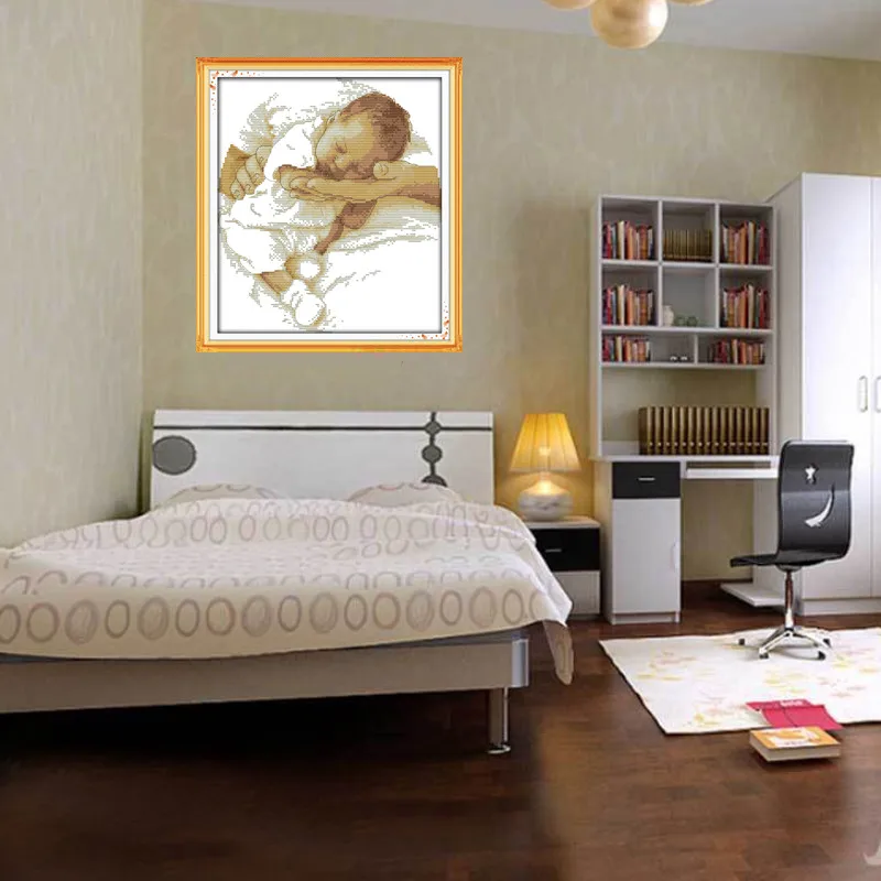 Вышивка крестиком Take Cear My Angle Baby DMC вышивка блестящие Китайские узоры 11CT для
