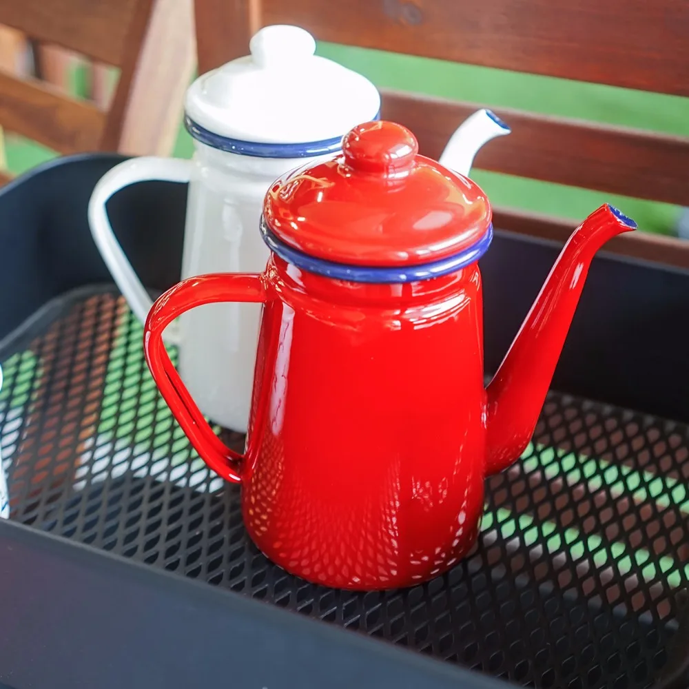 Винтажный эмалированный чайник кофейник масляный чайник|kettle enamelled|enamel kettleenamel tea