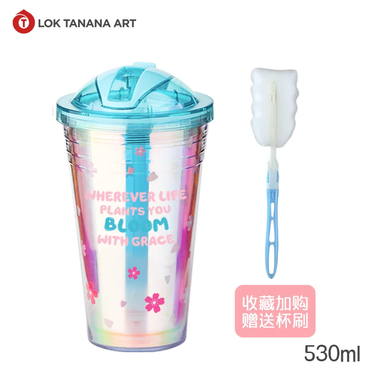 Пластиковая портативная чашка для школьниц милая с большой емкостью|Бутылки