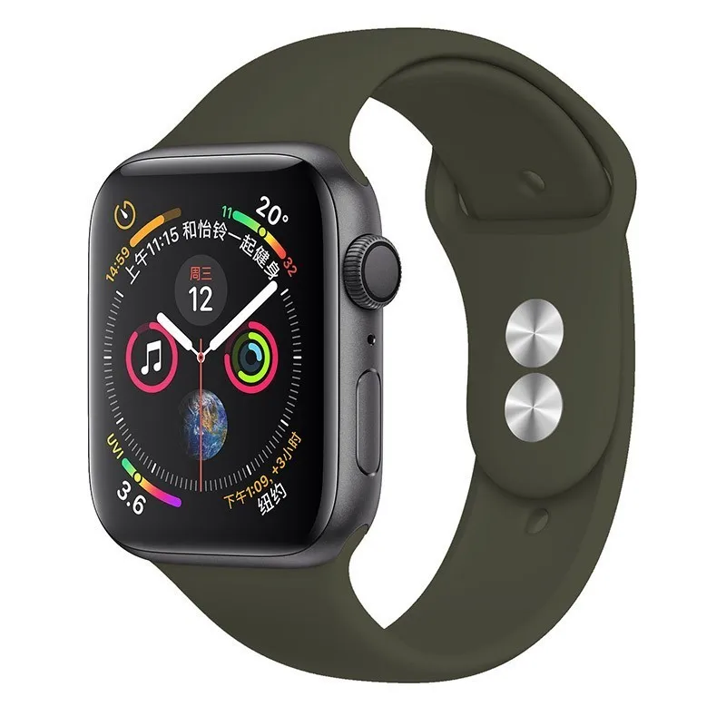 08 Olive Ремешок для apple watch Группа apple watch 4 3 iwatch Группа 42 мм 38 мм 44 мм 40 мм pulseira correa Браслет Смарт часы аксессуары петля - Цвет ремешка: 08 Olive
