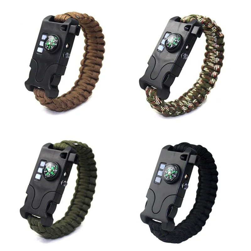 Многофункциональный Bracelet7-in-1 открытый креативный лазер для выживания на открытом воздухе/флэш-светильник/вспомогательный светильник ручной работы инфракрасный браслет 21-0040
