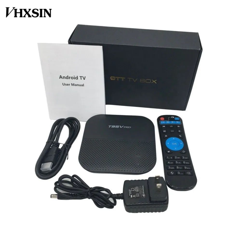VHXSIN 20 шт./лот T95V Pro Восьмиядерный ТВ бокс Android 7 1 двухдиапазонный 5G wifi медиаплеер 4 K