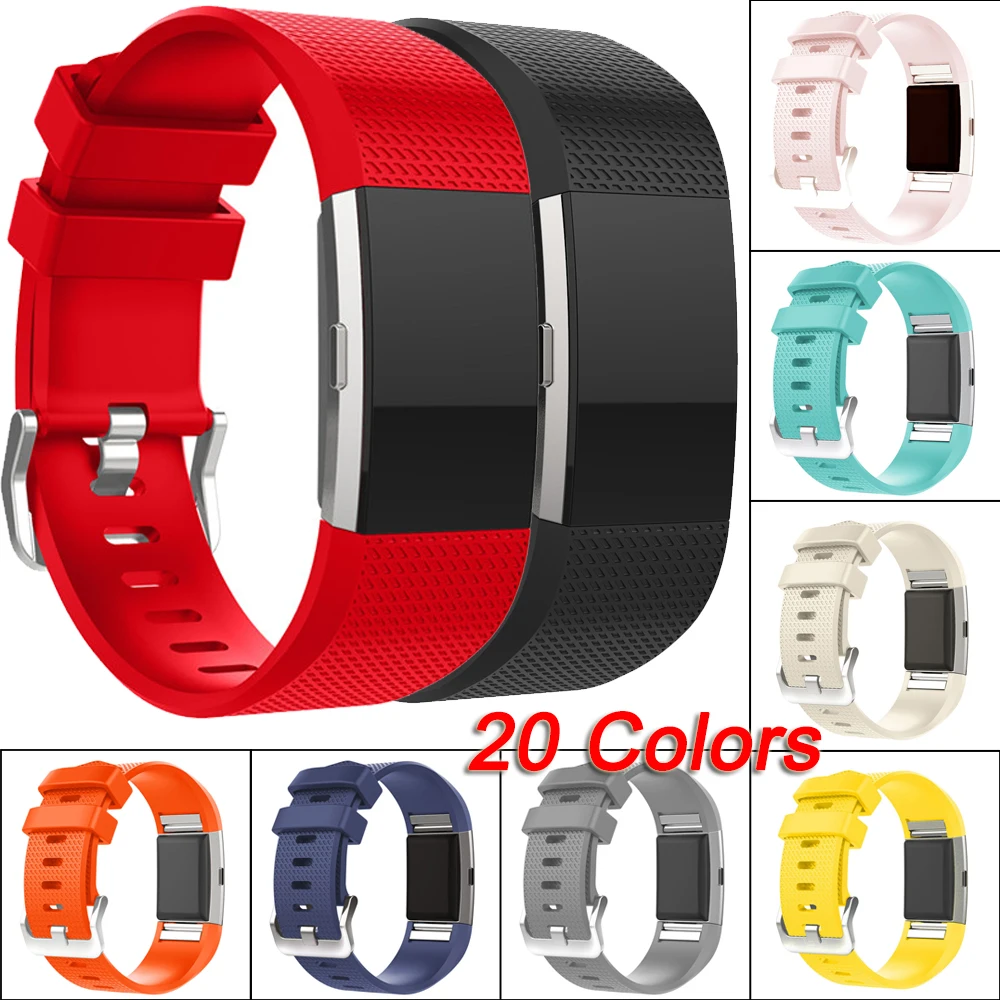 20 Colors Silicone Watch Band Strap For Fitbit Charge 2 Watchband Bracelet Belt Sport Replacement Rubber Wristbands Small Size | Наручные