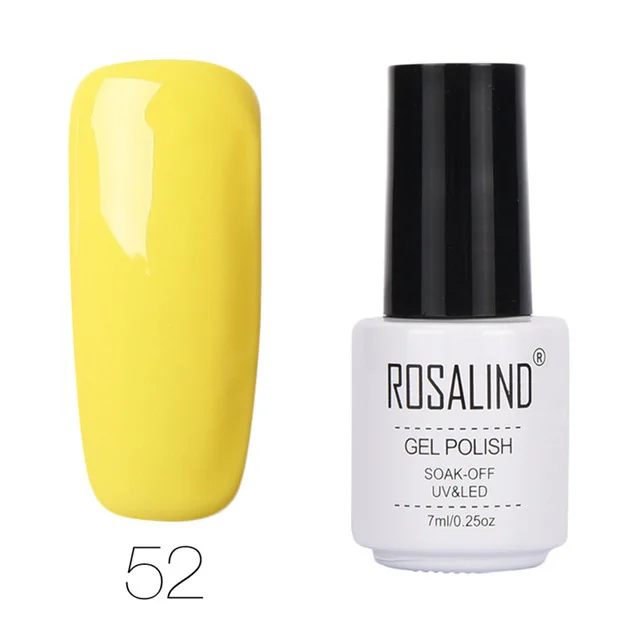 RC52 Гель ROSALIND 1 лак 7 мл 01-58 чистый цвет серия Гель лак для ногтей отмачиваемый УФ-лампа для маникюра ногтей полуперманентные Лаки - Цвет: RC52