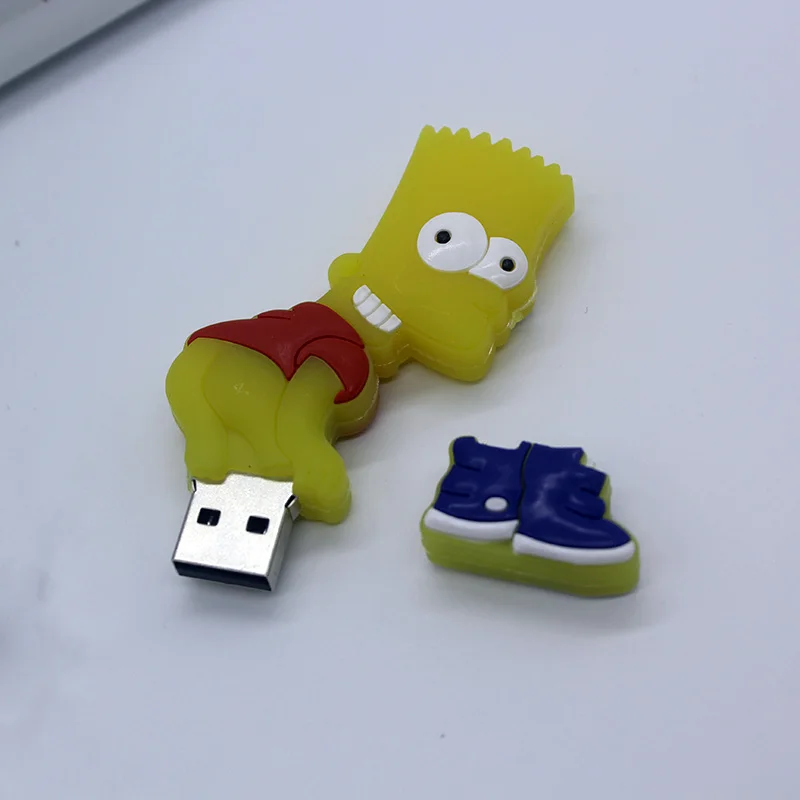 Мультипликационные Симпсоны флешки 128 ГБ USB флэш-накопитель 128 Гб 64 ГБ 32 ГБ 16 ГБ 8 ГБ флеш-накопитель Симпсон семья Барт Memoria USB карта памяти