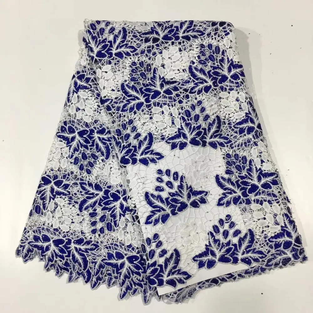 

Popular design 5yards african water soluble lace fabric good quality african guipure lace fabric for dress f12JUN221