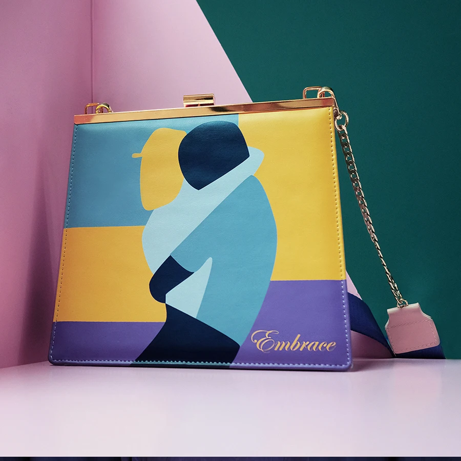 Женская винтажная сумка мессенджер YIZISTORE с металлической рамой в 6 видов стилей