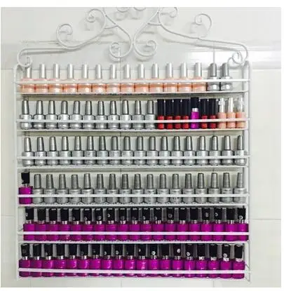 

Nail polish shelf of iron art salon.