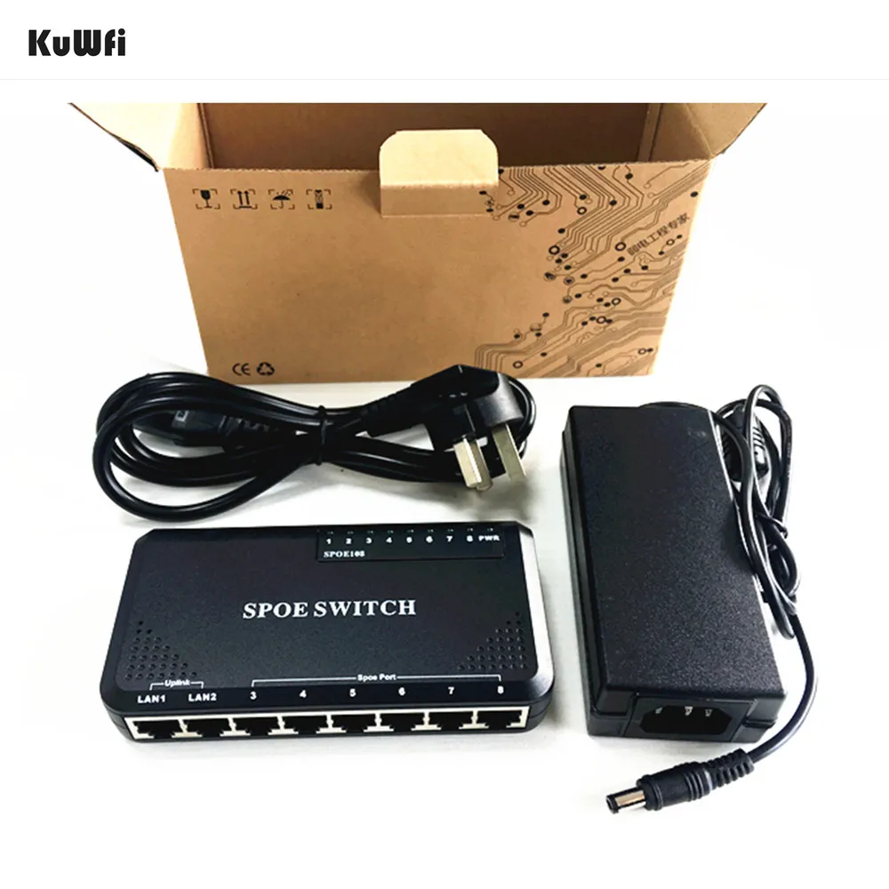 8 портов сетевой коммутатор 10/100 Мбит/с 90 Вт POE питания Ethernet для ip камеры телефонные
