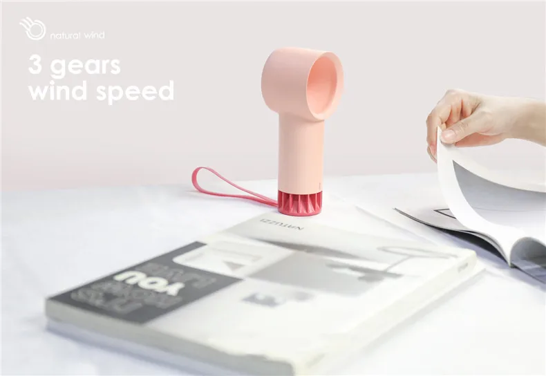 R1 милые Bladeless Стиль 3 цвета Mini-USB Портативный открытый летний вентилятора охлаждения немой ручной вентилятор 3 Скорость Мини USB Кондиционер