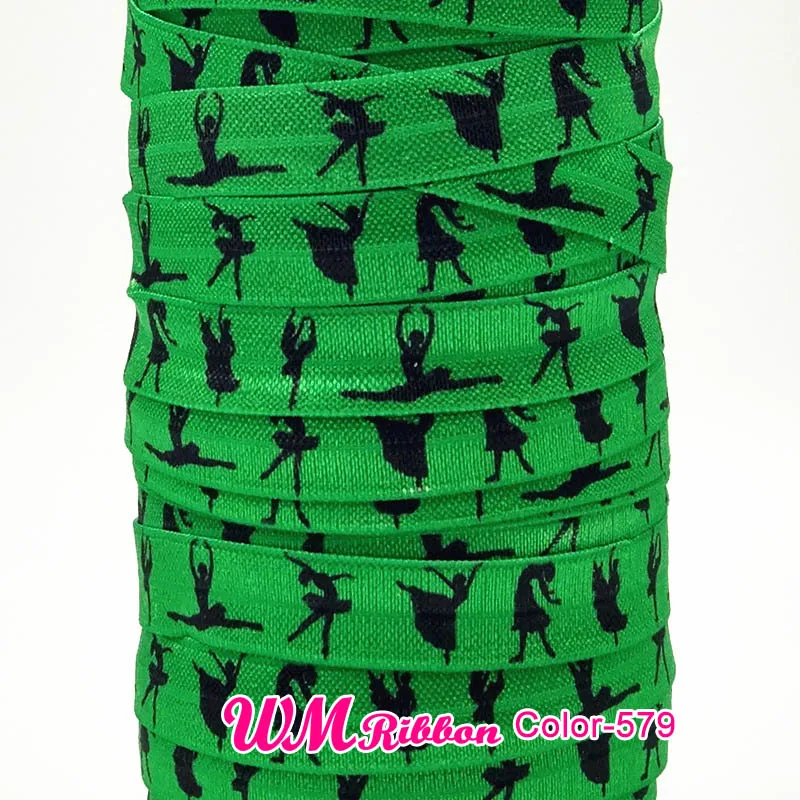 Q&ampN ribbon wholesale/OEM 5/8inch 15mm 130809 colorful Ballet design printed folded over elastic FOE for sport hair tie | Дом и сад