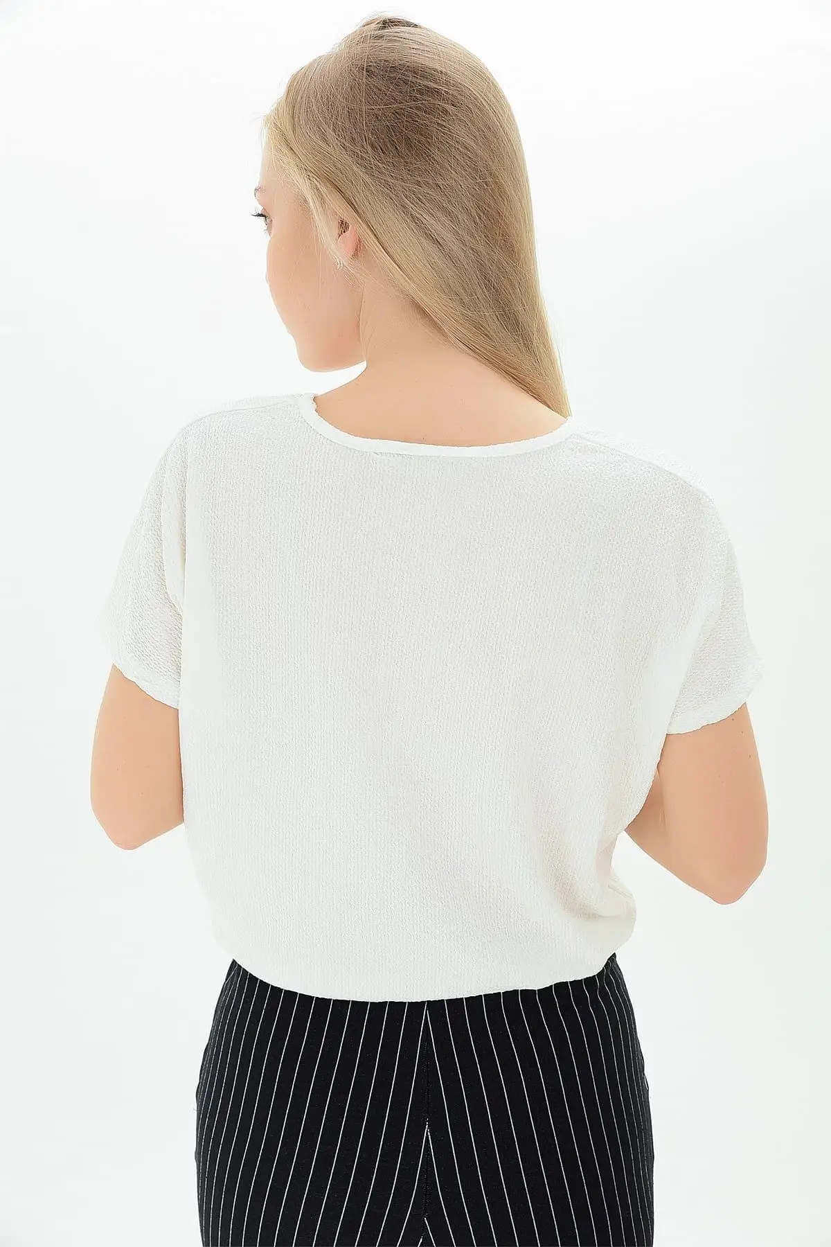 Хлопковое настроение Женская сырая белая юбка ремешок V воротник рукав летучая