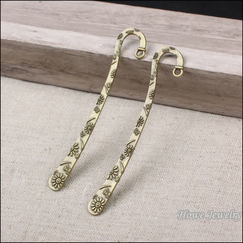 Оптовая продажа 12 шт. качественные античные бронзовые закладки для книг подвеска