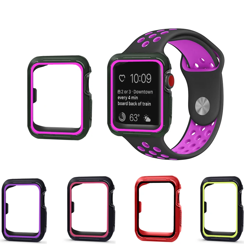 Спортивный ремешок чехол для apple watch группа Nike 38/42 мм браслет силиконовый Защитный