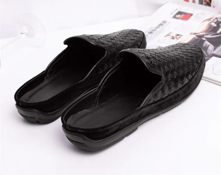 2019 Genuine leather men 39 s sandals Casual shoes Sheepskin Slipper Ventilation Hand knit High-quality fashion Doug | Обувь