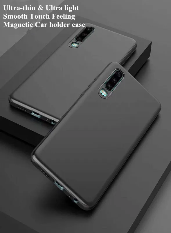 Магнитный автомобильный чехол-держатель для huawei P20 P30 PRO Lite, ТПУ силиконовый Магнитный чехол для huawei mate 20/mate 20 pro и металлическая пластина