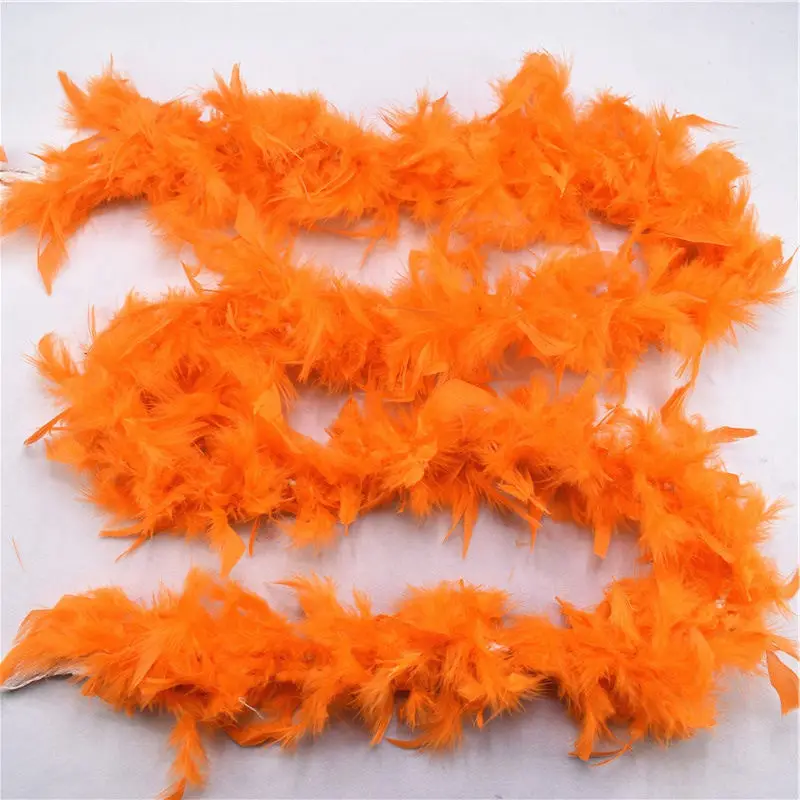 Orange 2 ярда пушистый белый TurkeyFeather боа около 60 грамм аксессуары для одежды куриное перо костюм/шоу/перья для рукоделия Вечерние - Цвет: Orange
