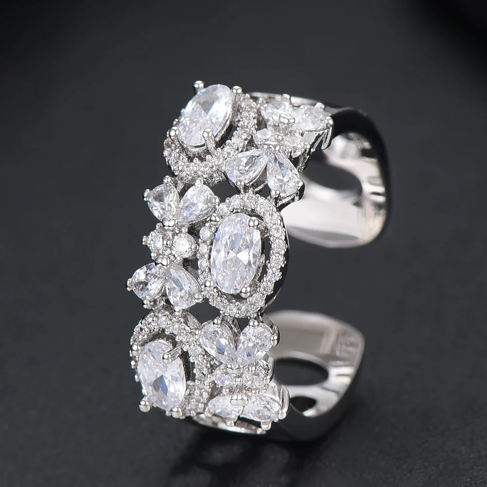 missvikki 2019 New Luxury Gorgeous Shiny Romantic Open Bangles Ring Jewelry Set for Women Bridal Wedding Engagement | Украшения и