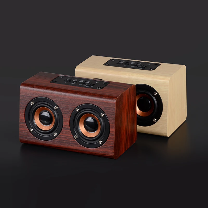 Новинка 2017 список W7 Ретро древесины HiFi 3D Двойной Громкоговорители Bluetooth