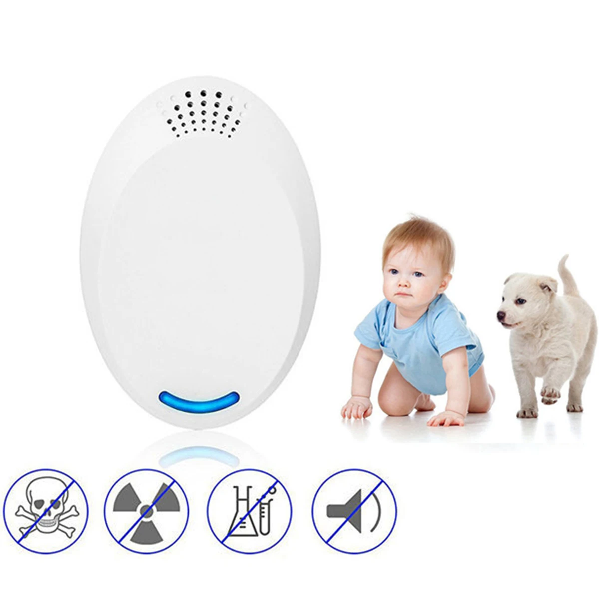 

1Pcs Plug-In Ultrasonic Pest Repeller Ultrasonic Insect Electronic Control Repellent Mouse Mosquito Bug Pest Rejector Mosquito