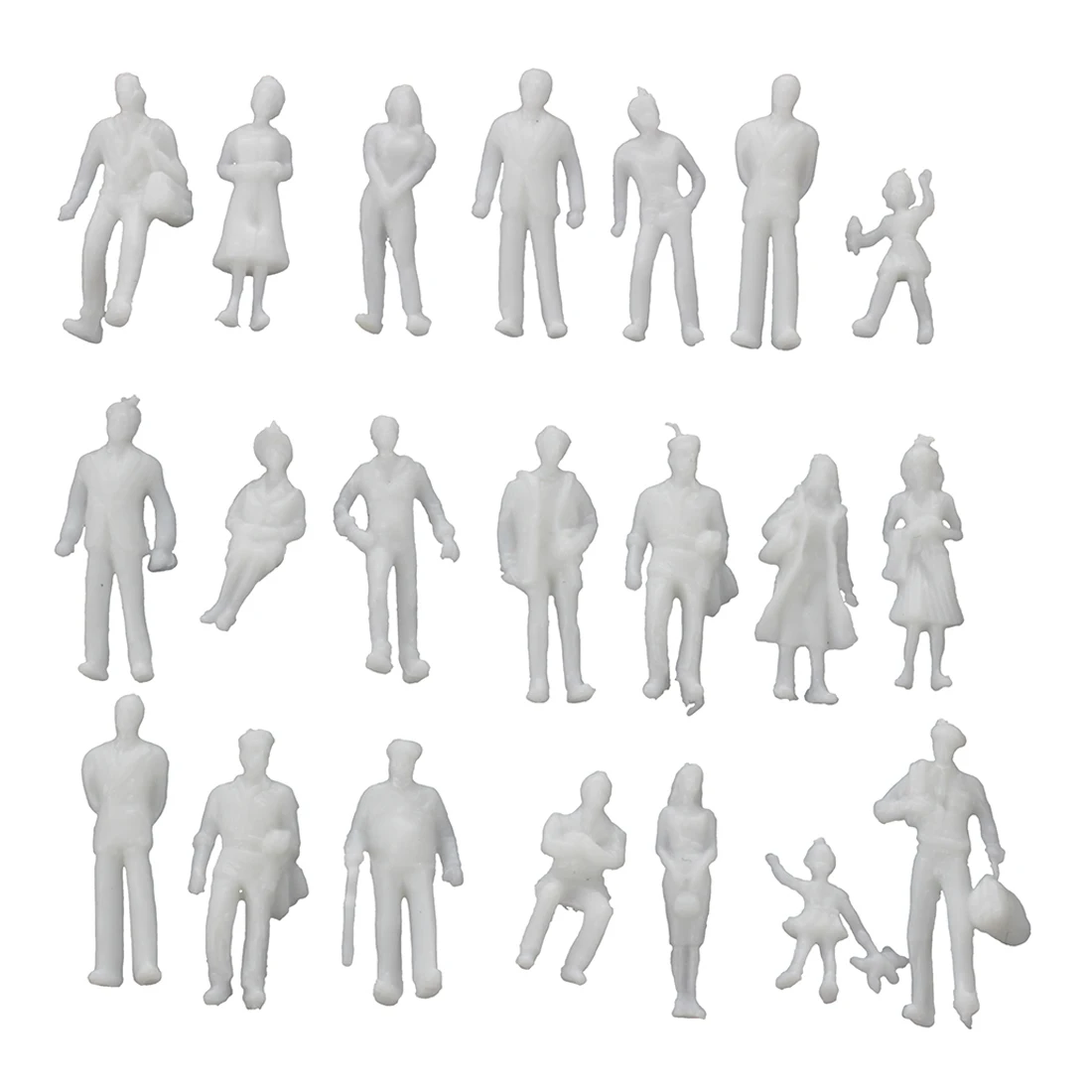 

ABWE 100Pcs Model Train People Figures Scale HO TT (1 to 100) -Light Grey