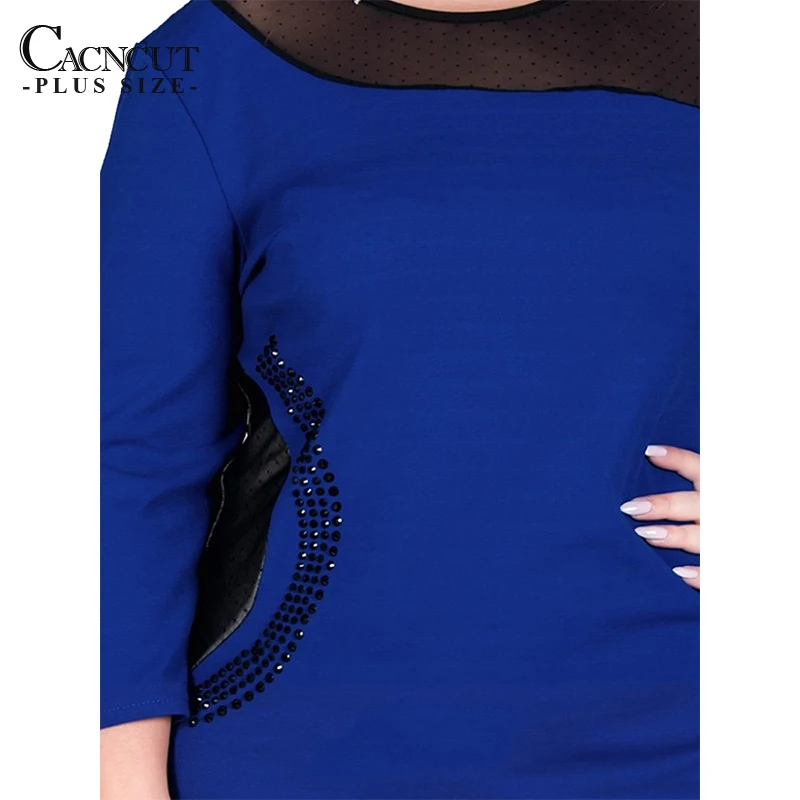 CACNCUT 5XL летнее искусственное весеннее повседневное Сетчатое платье 6XL 2019 большие