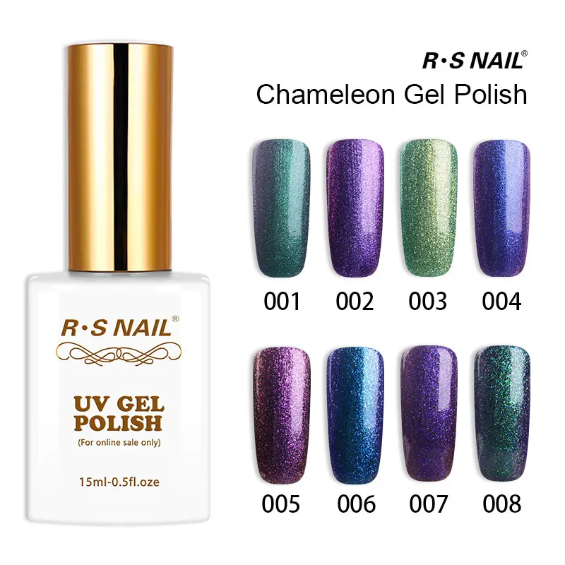 RS Блестящий Гель лак для ногтей Esmalte Permanente серии Хамелеон Gellak Vernis Полупостоянный