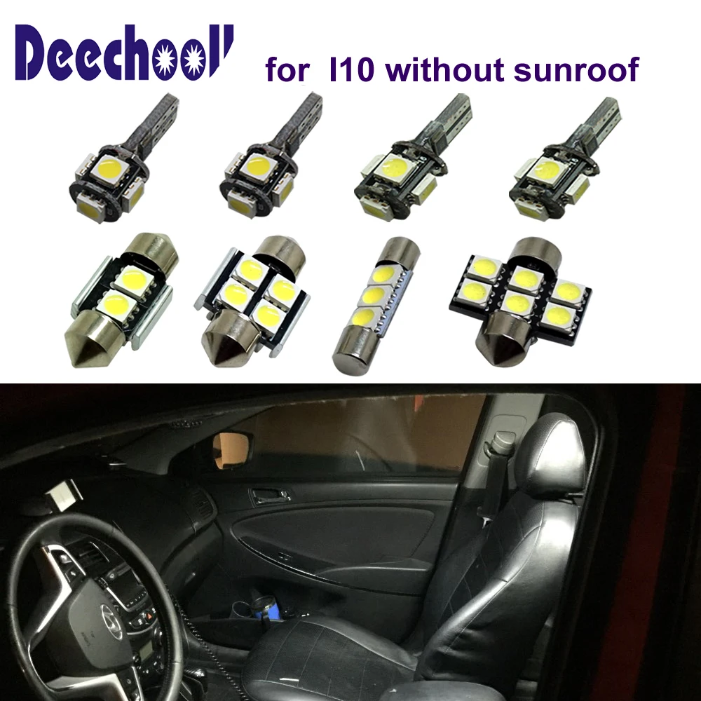 Deechooll 4 шт. Автомобильный светодиодный светильник s для Hyundai i10 без крыши 08 13 белый