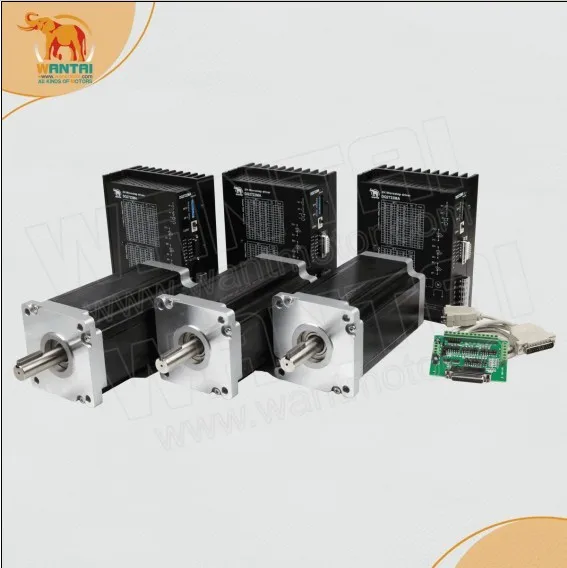 США бесплатно! ЧПУ Wantai 3 оси Nema 42 Шаговый двигатель 110BYGH150 001 3256oz in + драйвера DQ2722M 220