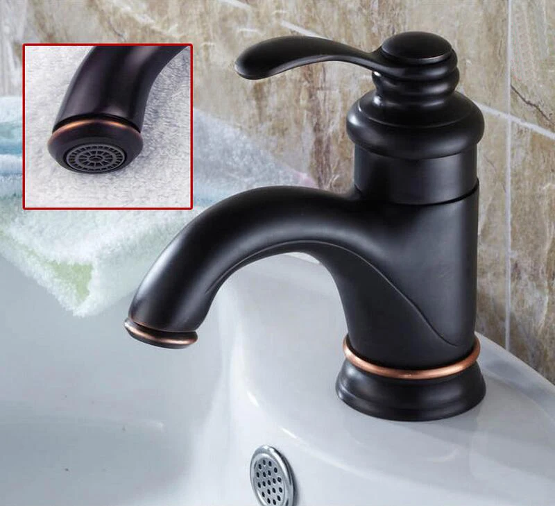 Латунный Смеситель для раковины с масляным напылением черный медный смеситель в