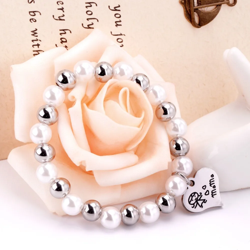 Роскошные браслеты из нержавеющей стали с бусинами pulsera Женские Ювелирные