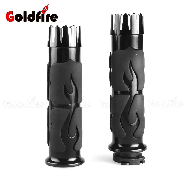 Flame 1'' Handlebar Hand Grips for Harley Davidson Bad Boy Fatboy Blackline Dyna Electra Glide Motorcycle Chopper Cruiser |