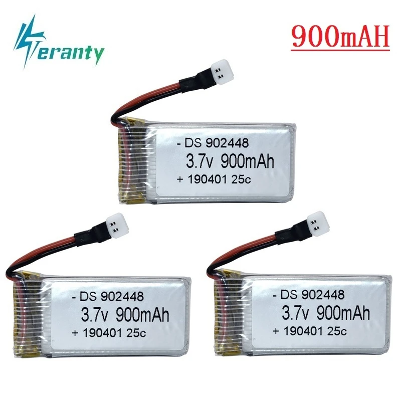 Литий-полимерный аккумулятор 3,7 в 900 мАч для Syma X5 X5c X5c-1 X5s X5sw X5sc V931 H5c Mjx X708W, запасные части для радиоуправляемого квадрокоптера, батарея X5c, 3 шт.