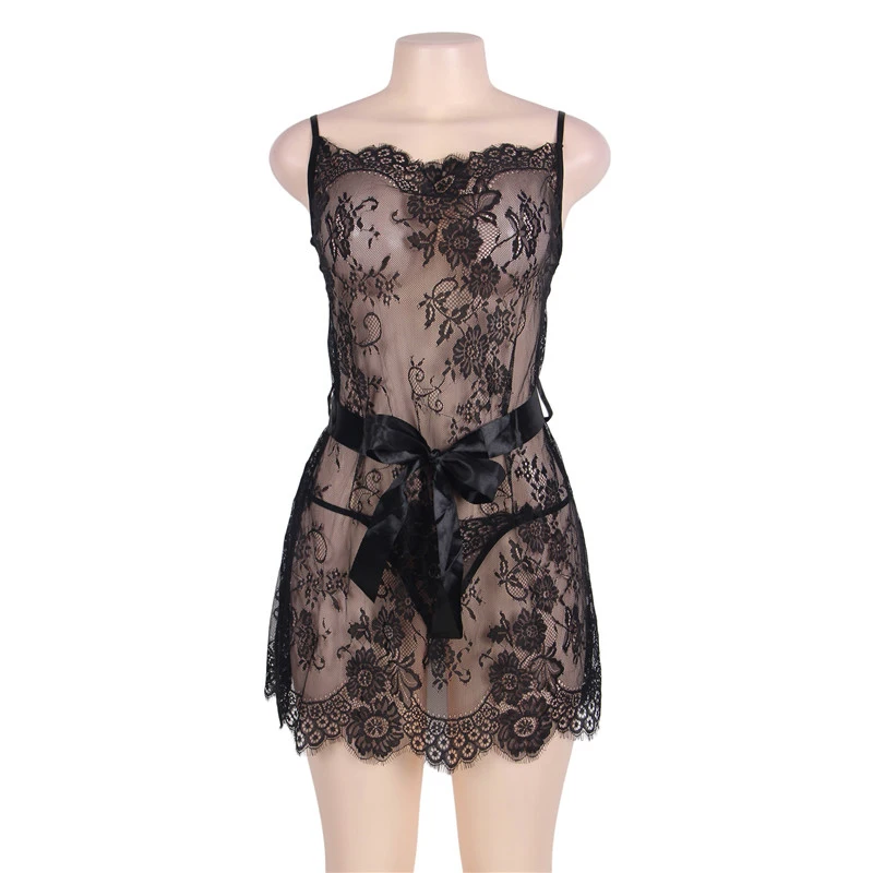 RS80455 Camisola сексуальное нижнее белье Прозрачная кружевная ночная рубашка M L