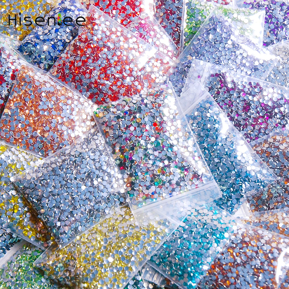 

2MM 5000PCS Classic Colorful Flat Back Shape Resin Loose Rhinestone Design Sparkling Style Charm Lady Nail Art Design Decorat
