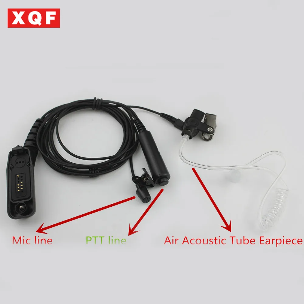 XQF Air Acoustic Tube Earpiece PTT Mic гарнитура для Motorola XiR P8668 P8268 APX 7000 XPR 6500 6550 Walkie Talkie|walkie talkie|ptt